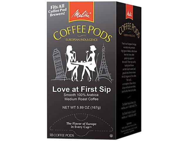 Melitta 75415 Coffee Pods, Love at First Sip (Medium Roast), 18 Pods/Box