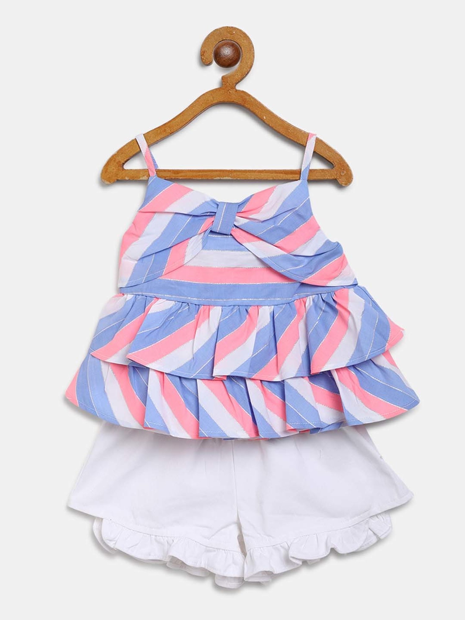 Nauti Nati Kids Multicolor Striped Top with Shorts