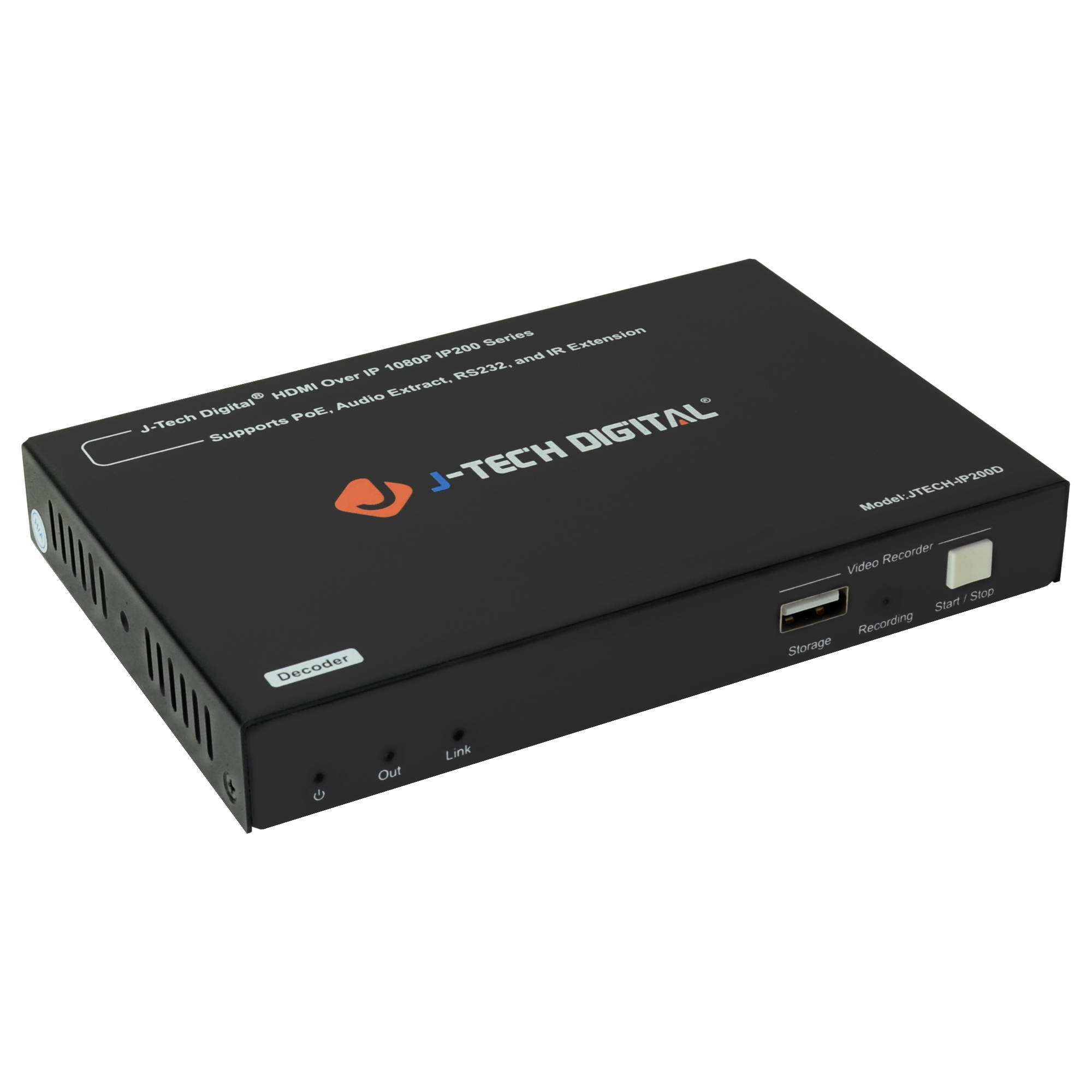 J-Tech Digital HDMI H.264 Decoder | 1080P N2N AV Over IP Matrix + 5x5 Video Wall [JTECH-IP200D]