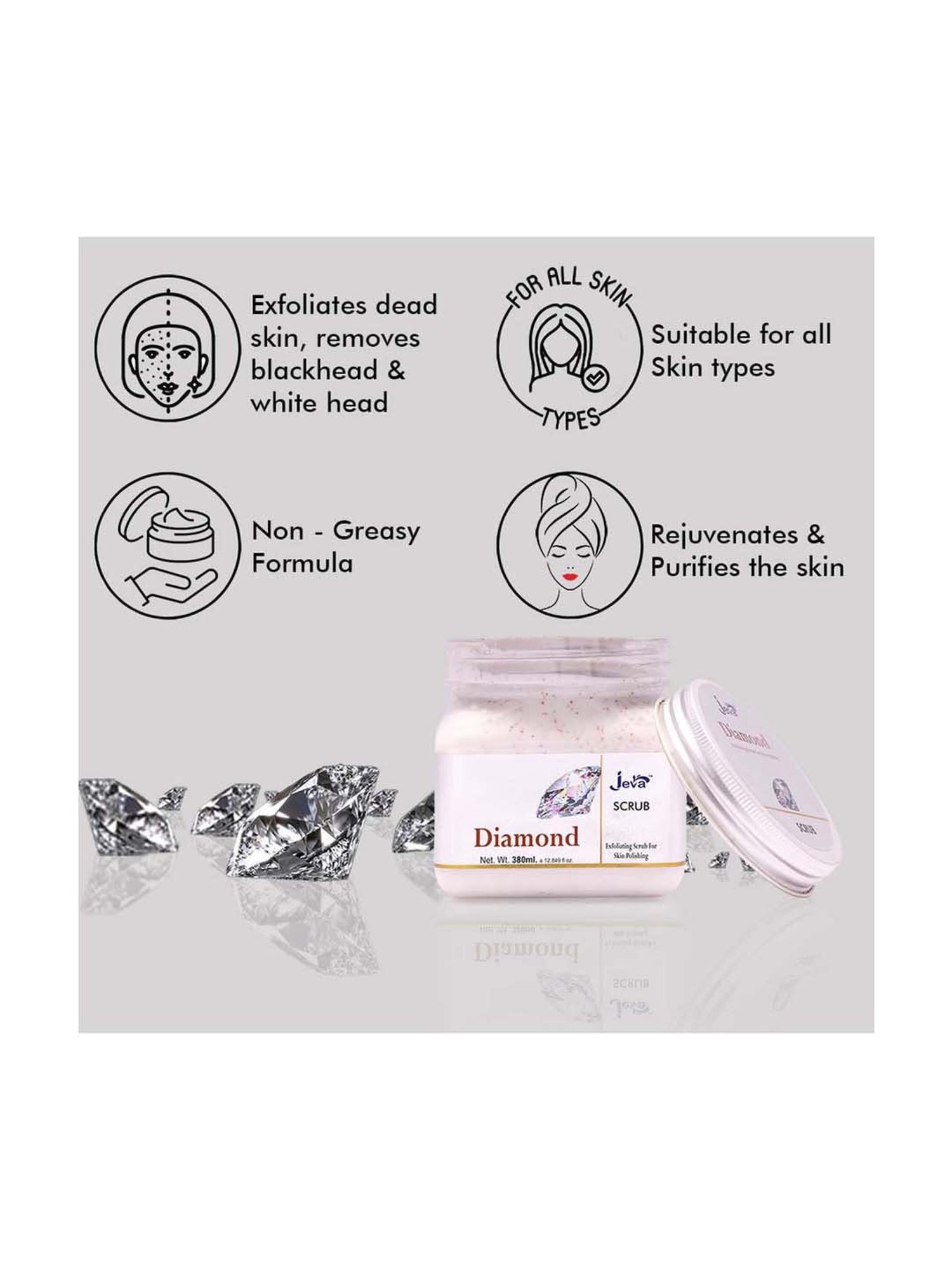 Diamond Exfoliating Scrub for Skin Polishing - 380 ml