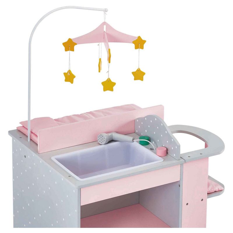 Olivia's Little World - Baby Doll Furniture - Baby Changing Station with Storage (Gray Polka Dots)