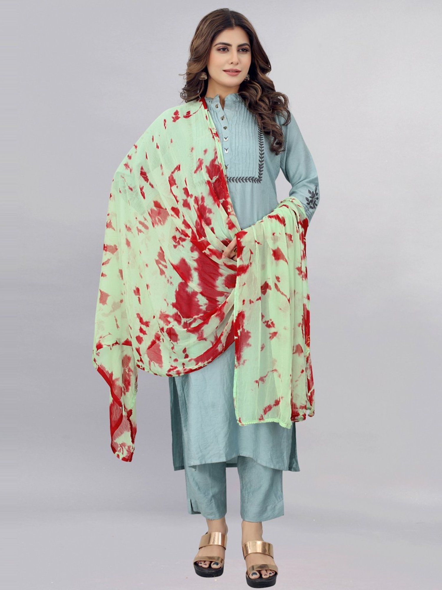 APNISHA Green Printed Dupatta