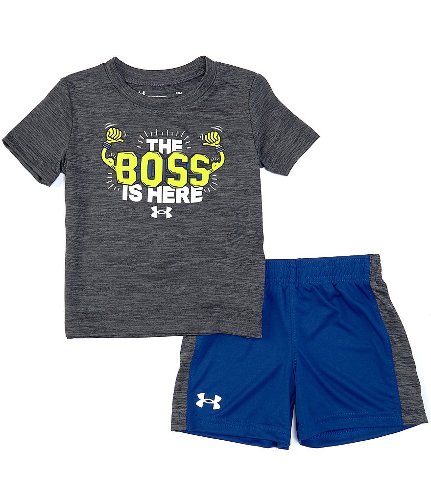 Under Armour Baby Boys 12-24 Months Short-Sleeve The Boss Is Here Tee & Shorts Set
