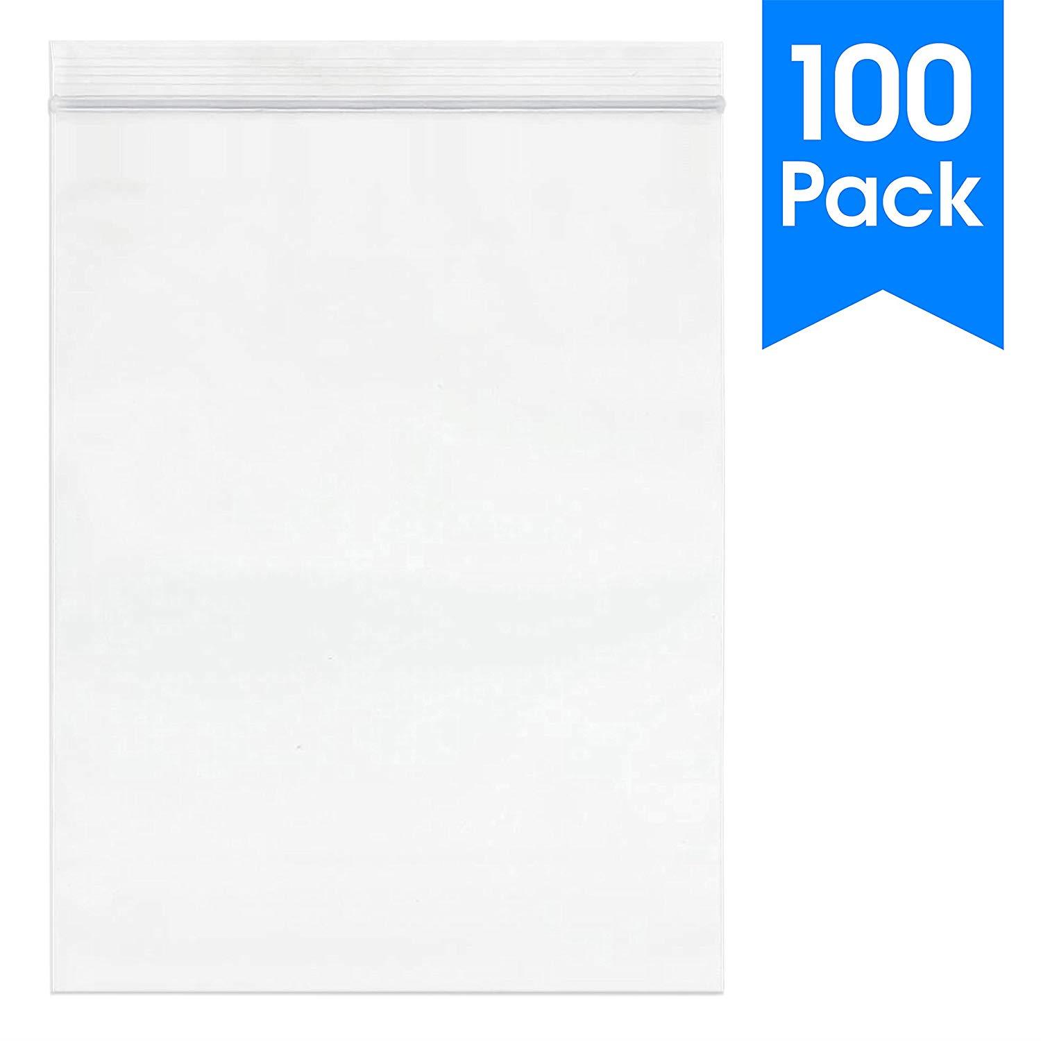 100 Count - 10 X 13, 2 Mil Clear Plastic Reclosable Zip Poly Bags with Resealable Lock Seal Zipper by Spartan Industrial (More Sizes Available)