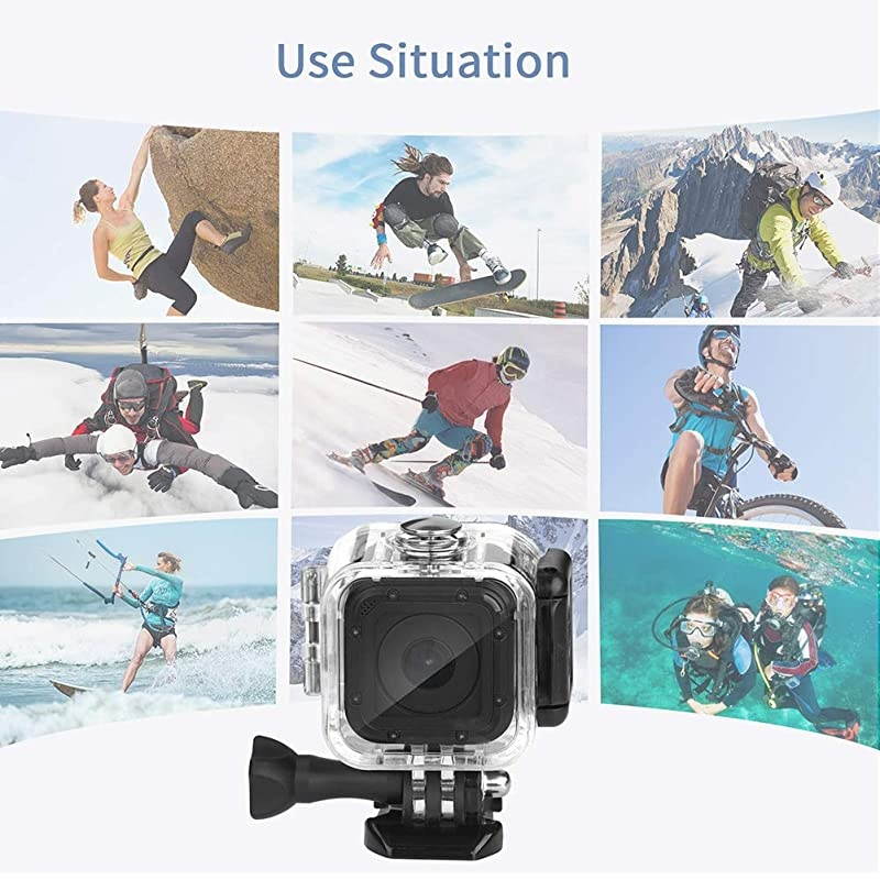 60m Dive Protective Housing Case for GoPro Hero 5 Session Hero 4 Session Hero Session, High Transmission Waterproof Housing Case
