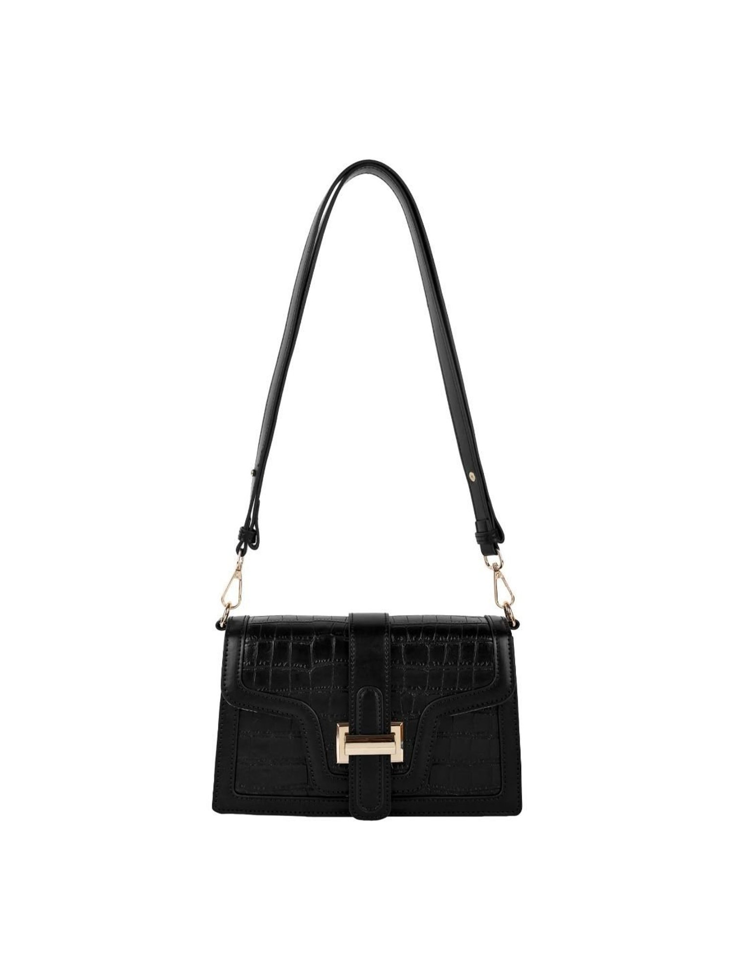 Lino Perros Black Textured Medium Shoulder Bag