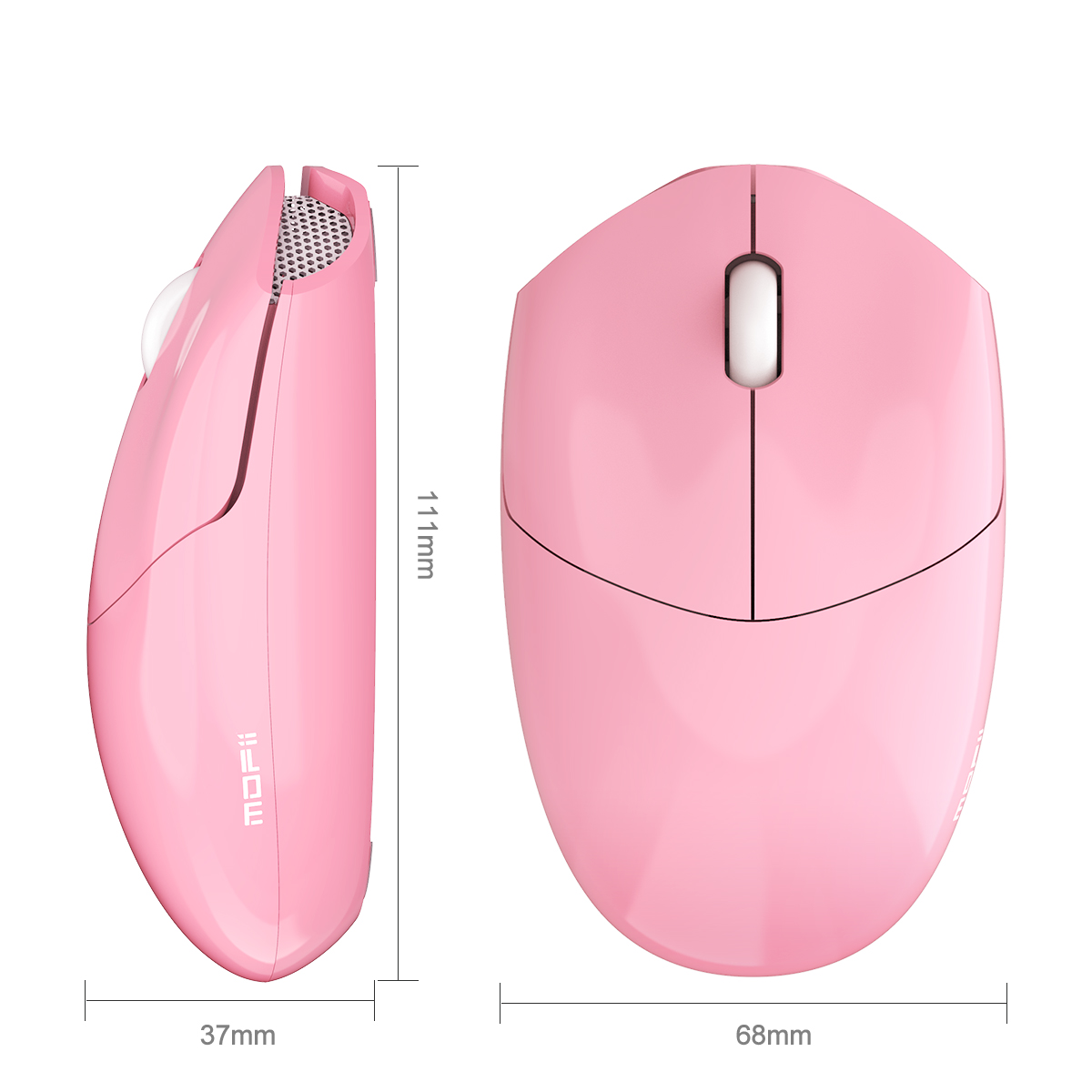 MOFII Wireless Keyboard and Mouse Combo, 2.4G Cute Round Girl Lipstick Retro Round Cap Keyboard Mute Keyboard Mouse Set for Laptop, Computer, Mac (Mixed Color)