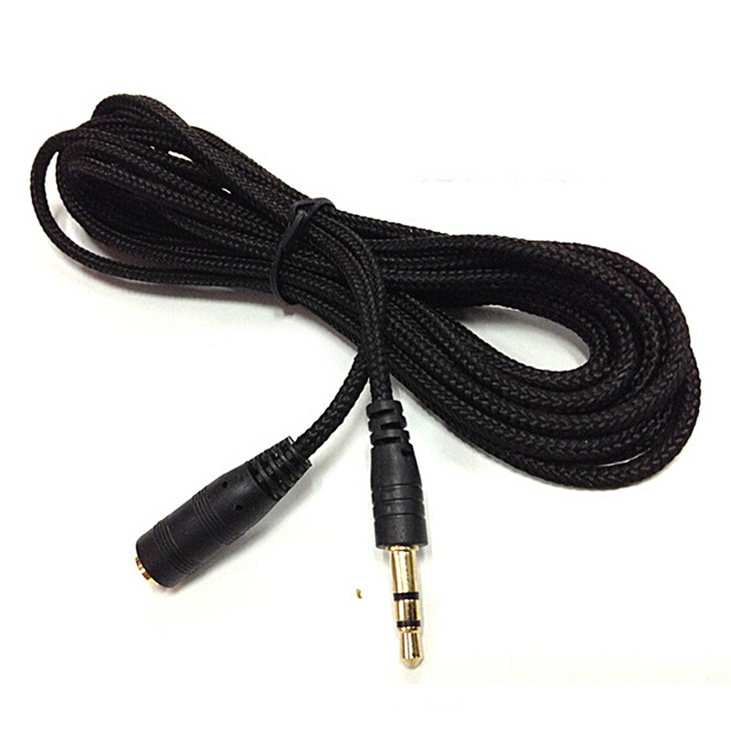 5M 16ft 3.5mm Female to Male F/M Headphone Stereo Audio Extension Cable Cord Black