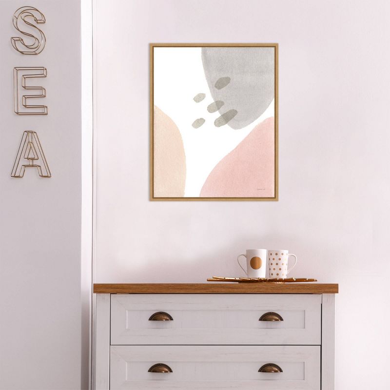 16" x 20" Abstract Pastel Tidepool I by Danhui Nai Framed Wall Canvas - Amanti Art