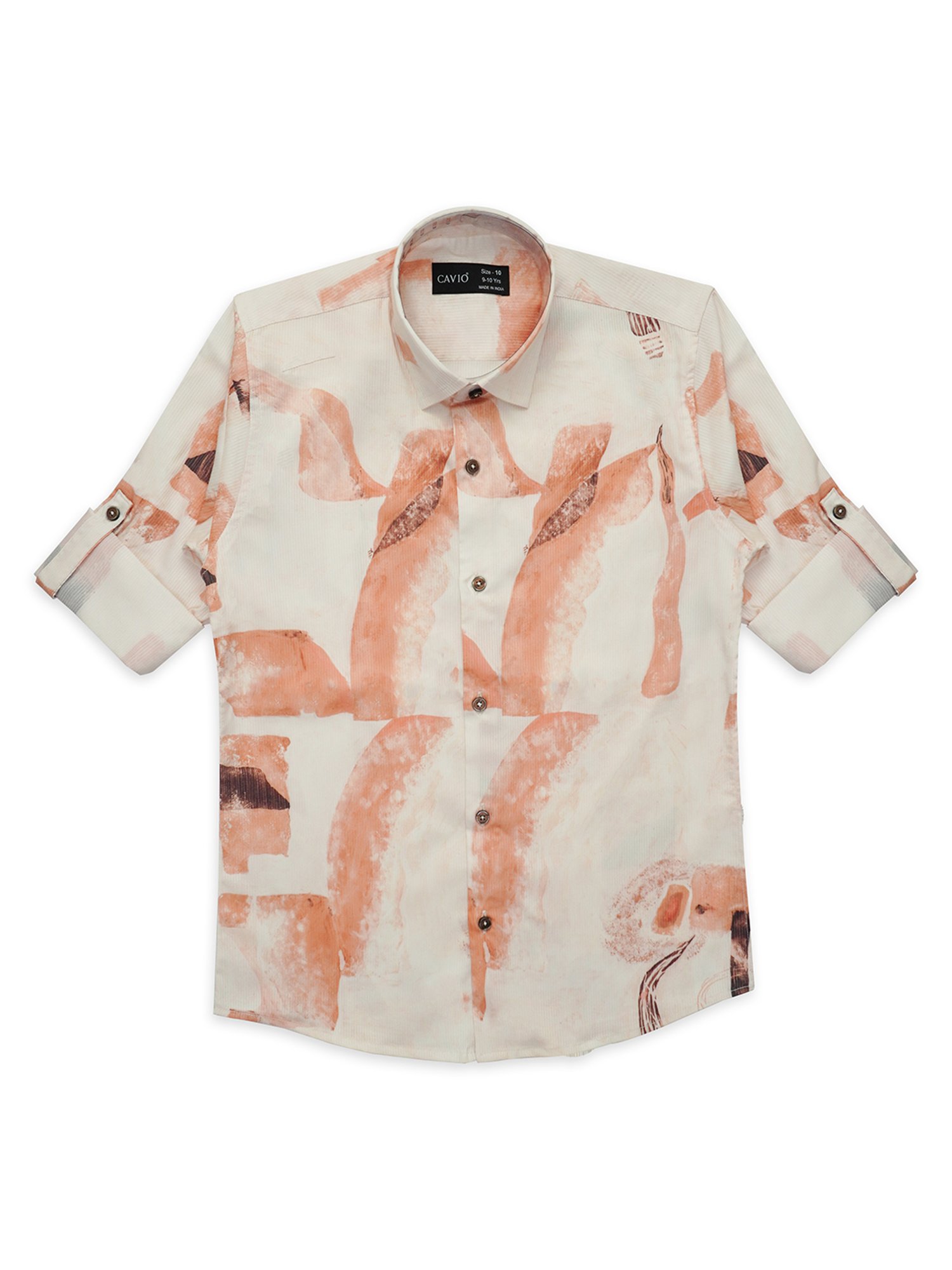 Cavio Kids Khaki Printed Shirt