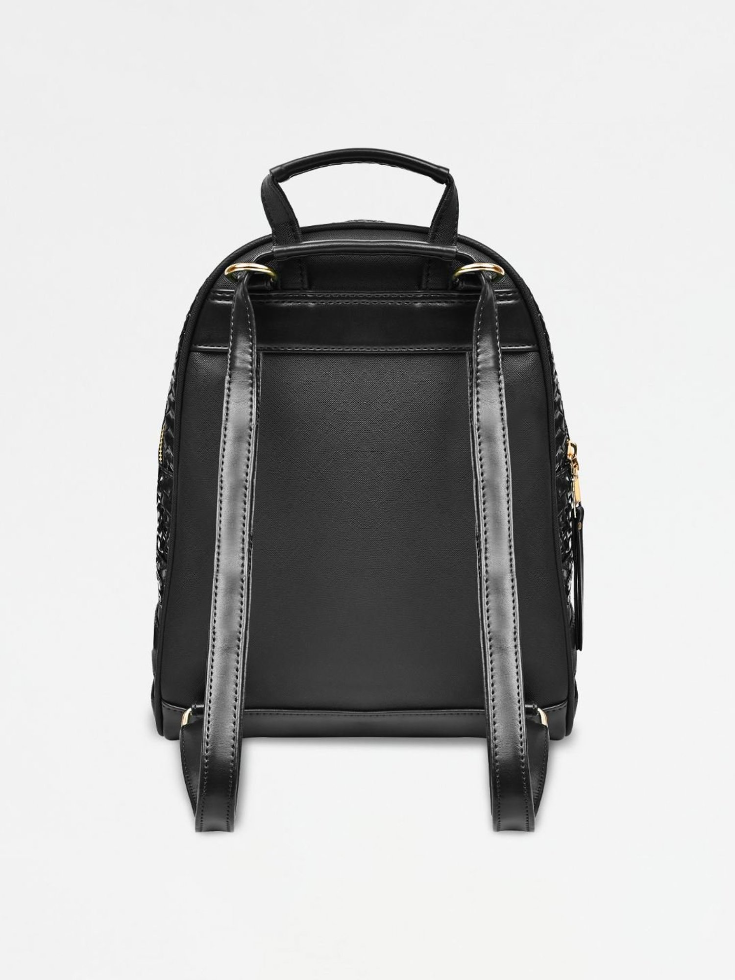 THE HOLISTIK Retro Wave Black Textured Medium Backpack
