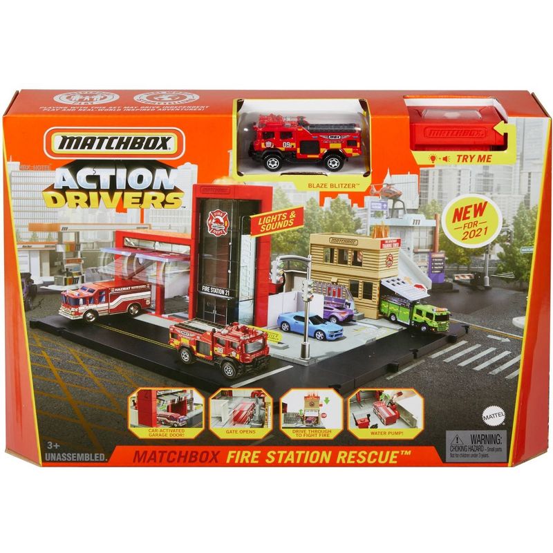Matchbox Action Drivers Matchbox Fire Station Rescue Playset