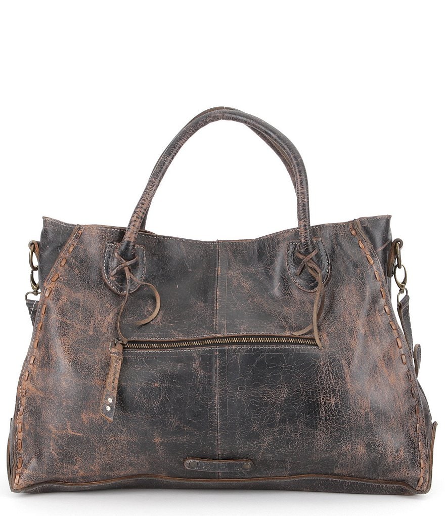 Bed Stu Rockaway Stitch-Detail Distressed Satchel Bag