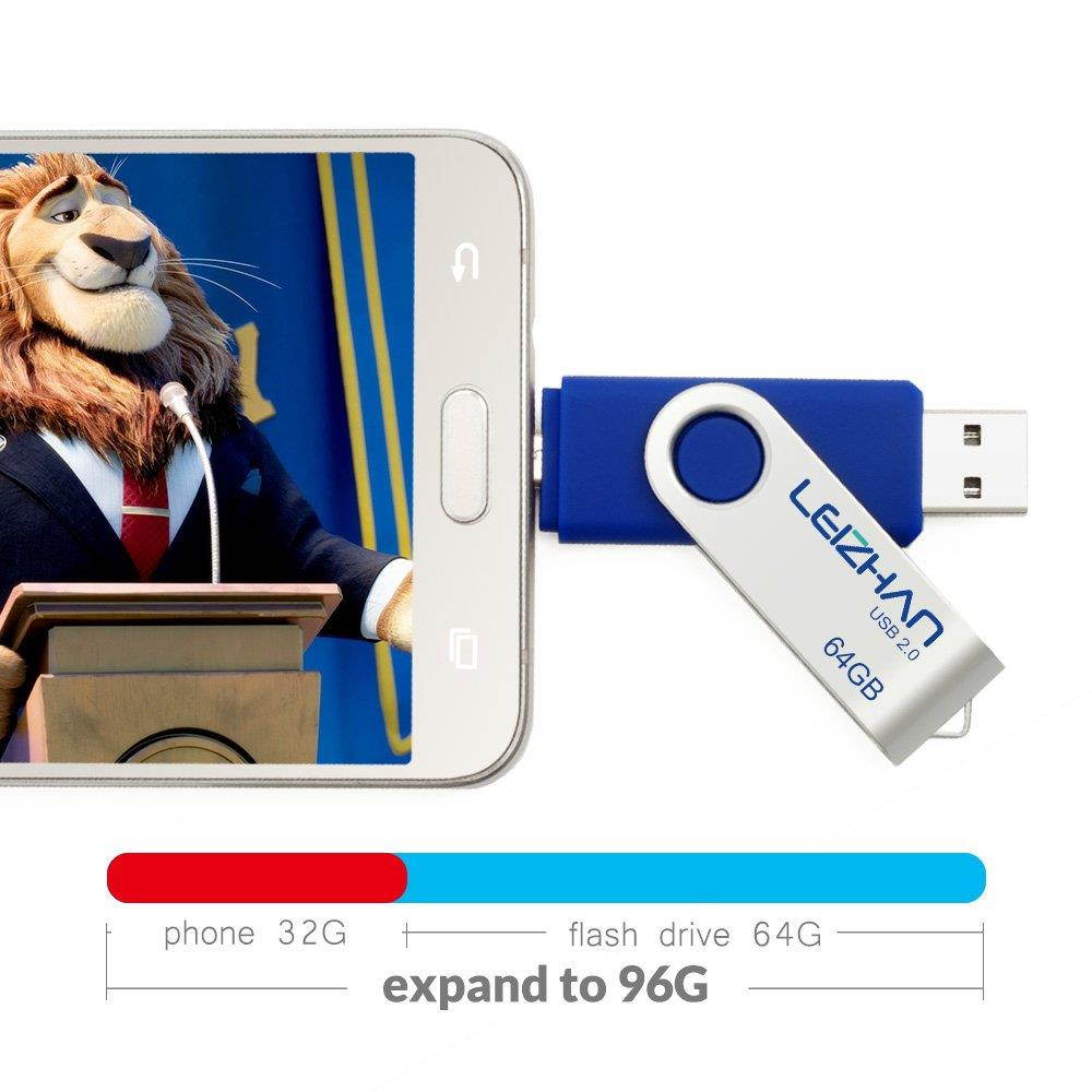 Flash Drive 128gb Thumb Drive Micro Phone Pendrive USB 2.0 OTG Pen Drive Android Memory Stick Blue Jump Drive