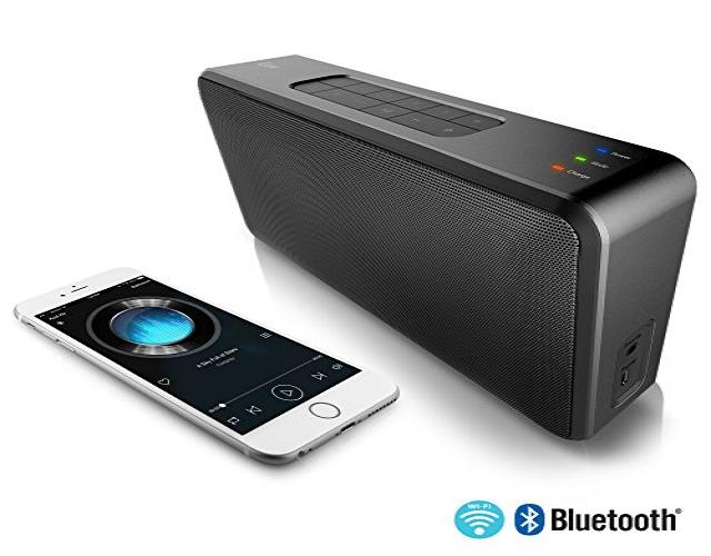 Aud Air by iLuv- WiFi and Bluetooth Portable Multi-room Speaker(Compatible with Apple and Android Smartphones and other Bluetooth Devices)(Black)