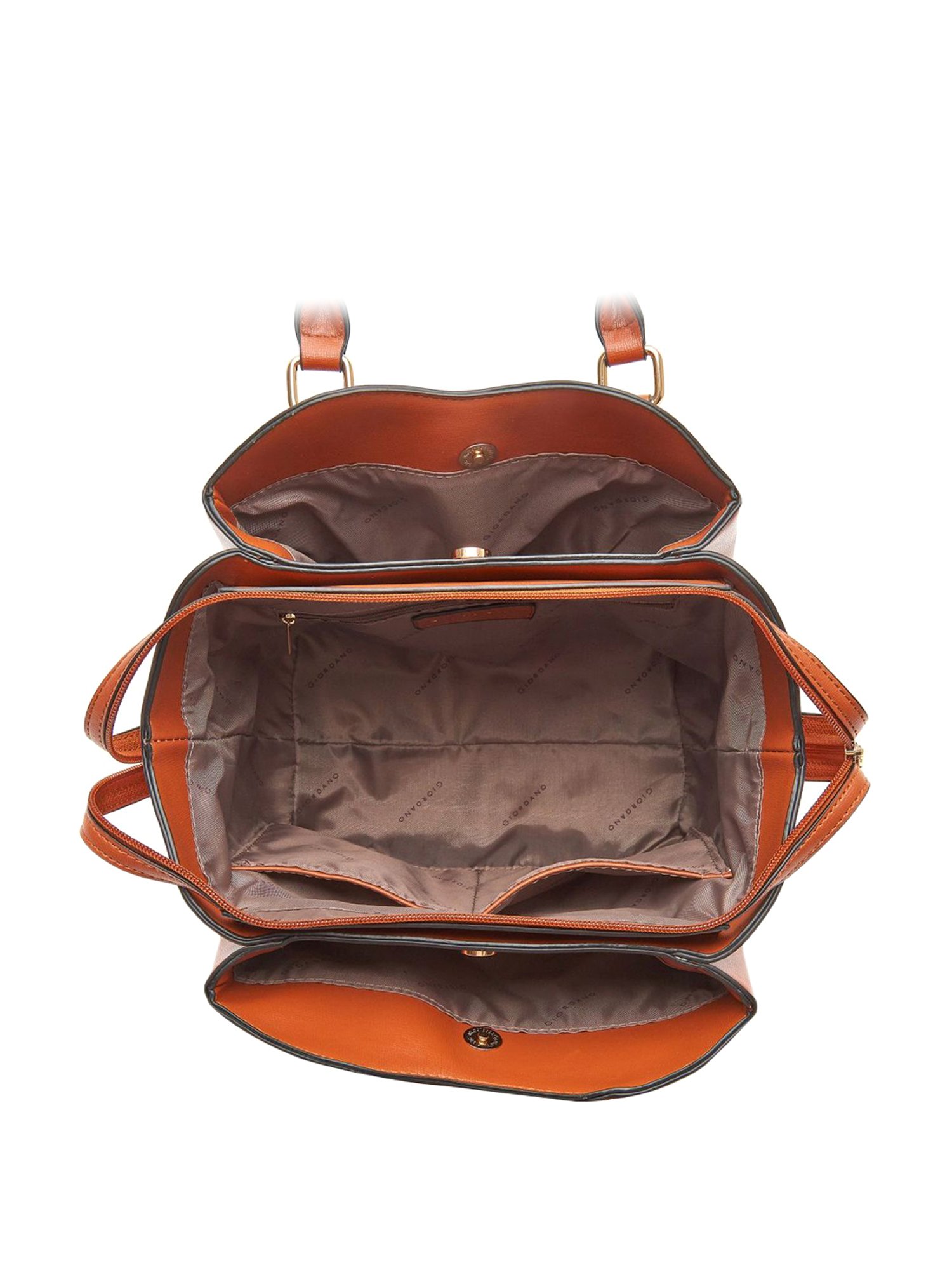 Giordano Brown Solid Medium Handbag