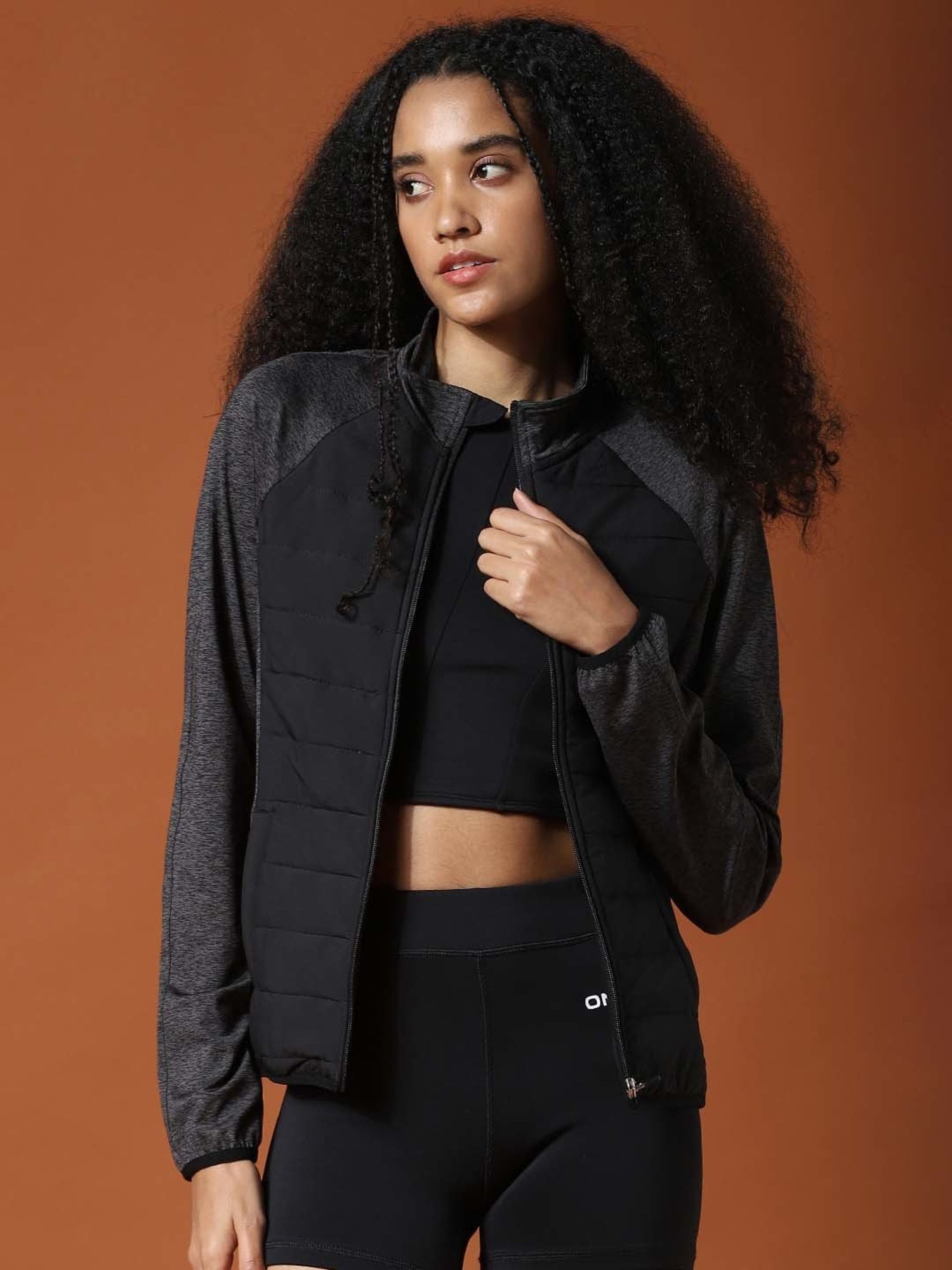 Amante Black Cotton Sports Sweatshirt