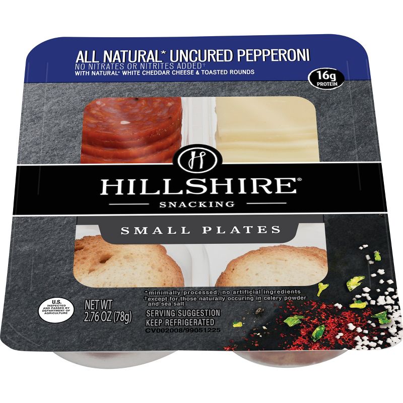 Hillshire Snacking All Natural Uncured Pepperoni with White Cheddar Cheese and Toasted Rounds - 2.76oz