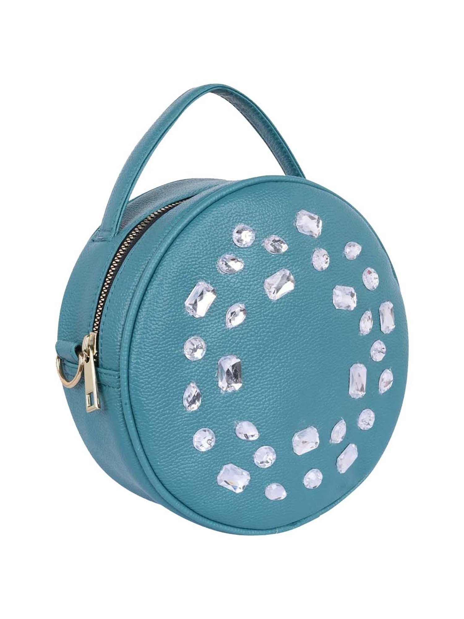 Bagsy Malone Blue Embellished Medium Sling Handbag