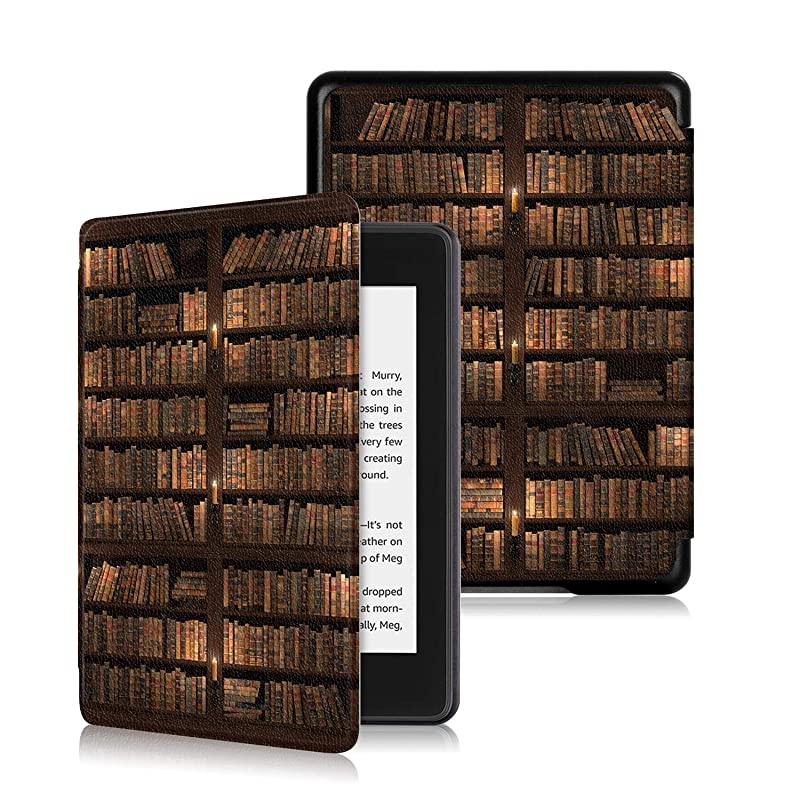 Case for Kindle Paperwhite 10th Gen 2018,Thinnest Light Shell Smart Cover with Auto Wake/Sleep for All-New  Kindle Paperwhite 6 Inch 2018 Release, Book Library
