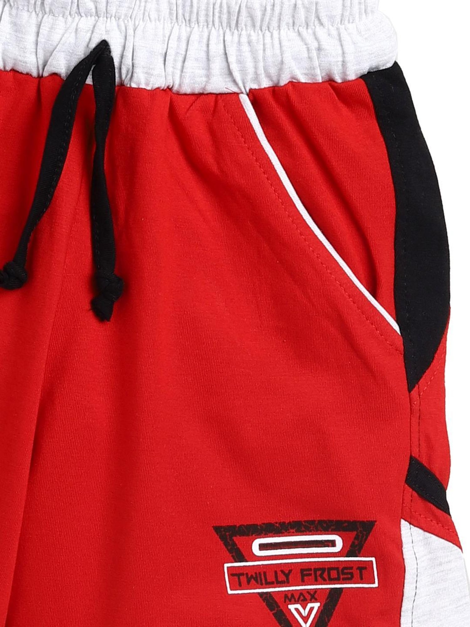 Todd N Teen Kids Red & Blue Cotton Printed Bermunda