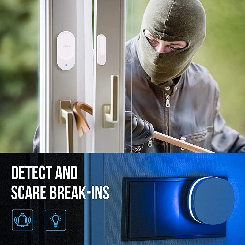 Wireless Door Open Sensor 1 Magnetic Door Entry Alert Security Contact Sensor 1 Wireless Doorbell Plugin Receiver330 Feet 36 Tunes 5 Volume Levels LED Indicators