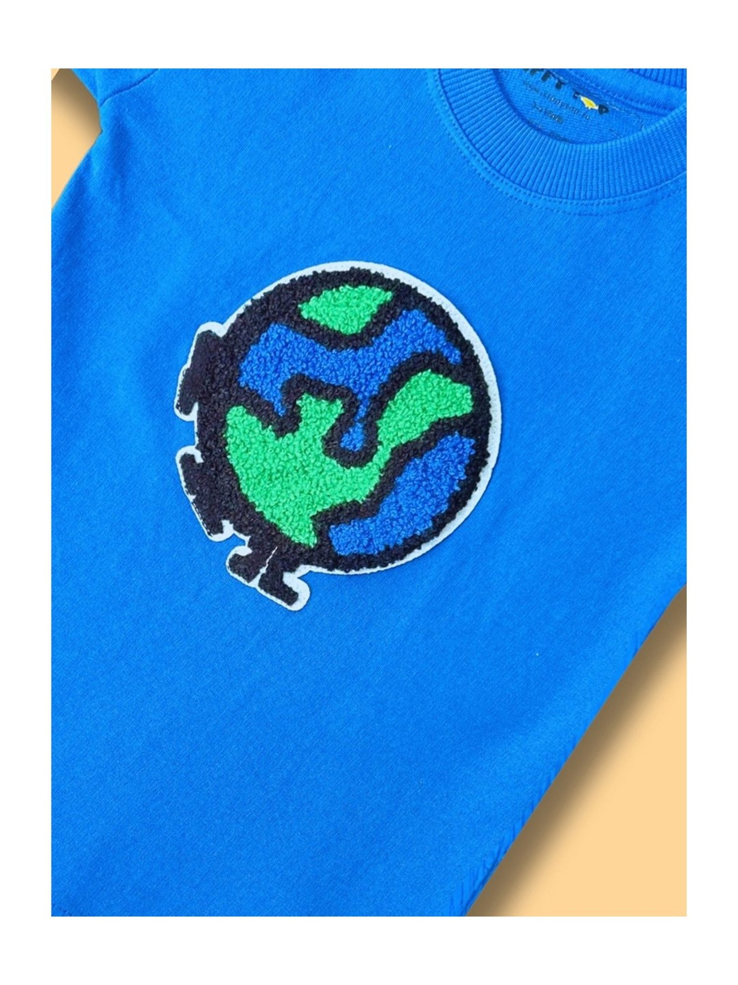 Tippy Top Kids Blue Self Design T-Shirt