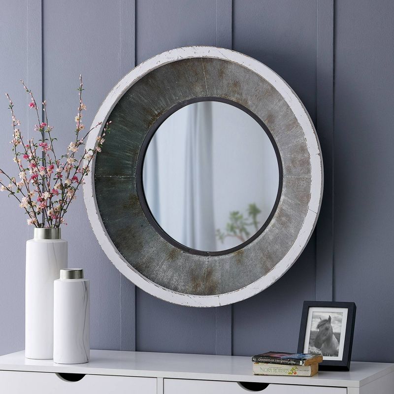 31.5" x 4" x 31.5" Cedar Hill Farmhouse Mirror Antique Silver - FirsTime & Co.