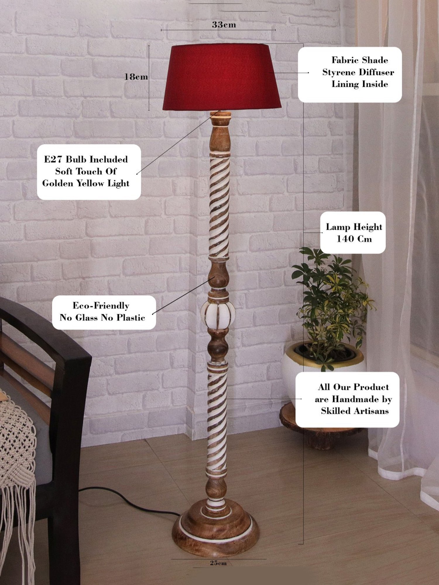 64" x 8.9" x 10.5" Smart Light Full Spectrum Floor Lamp (Includes LED Light Bulb) White - Verilux