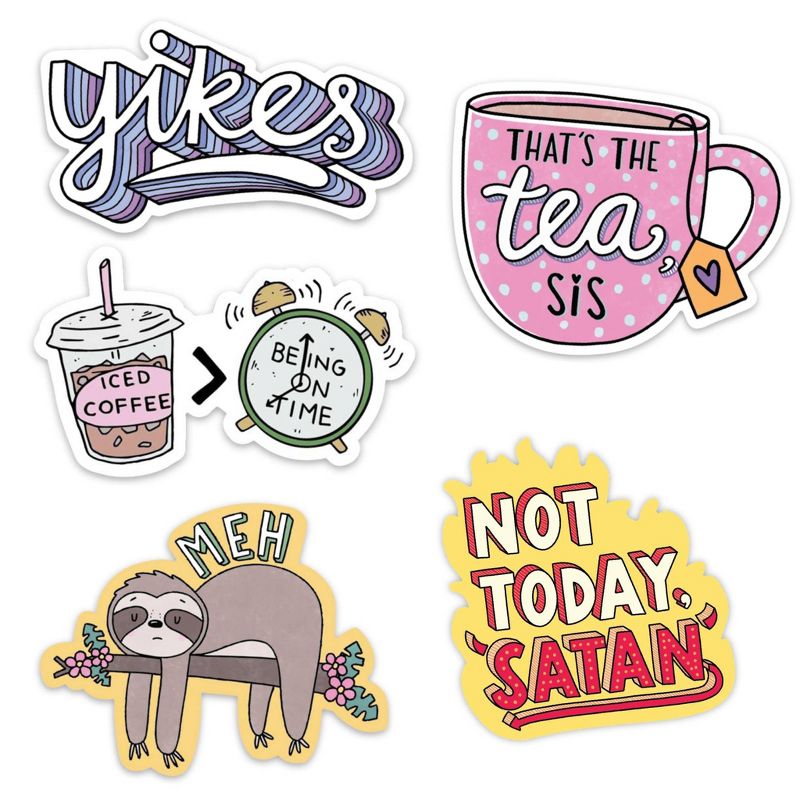 Big Moods Meme/Mood Sticker Pack 5pc