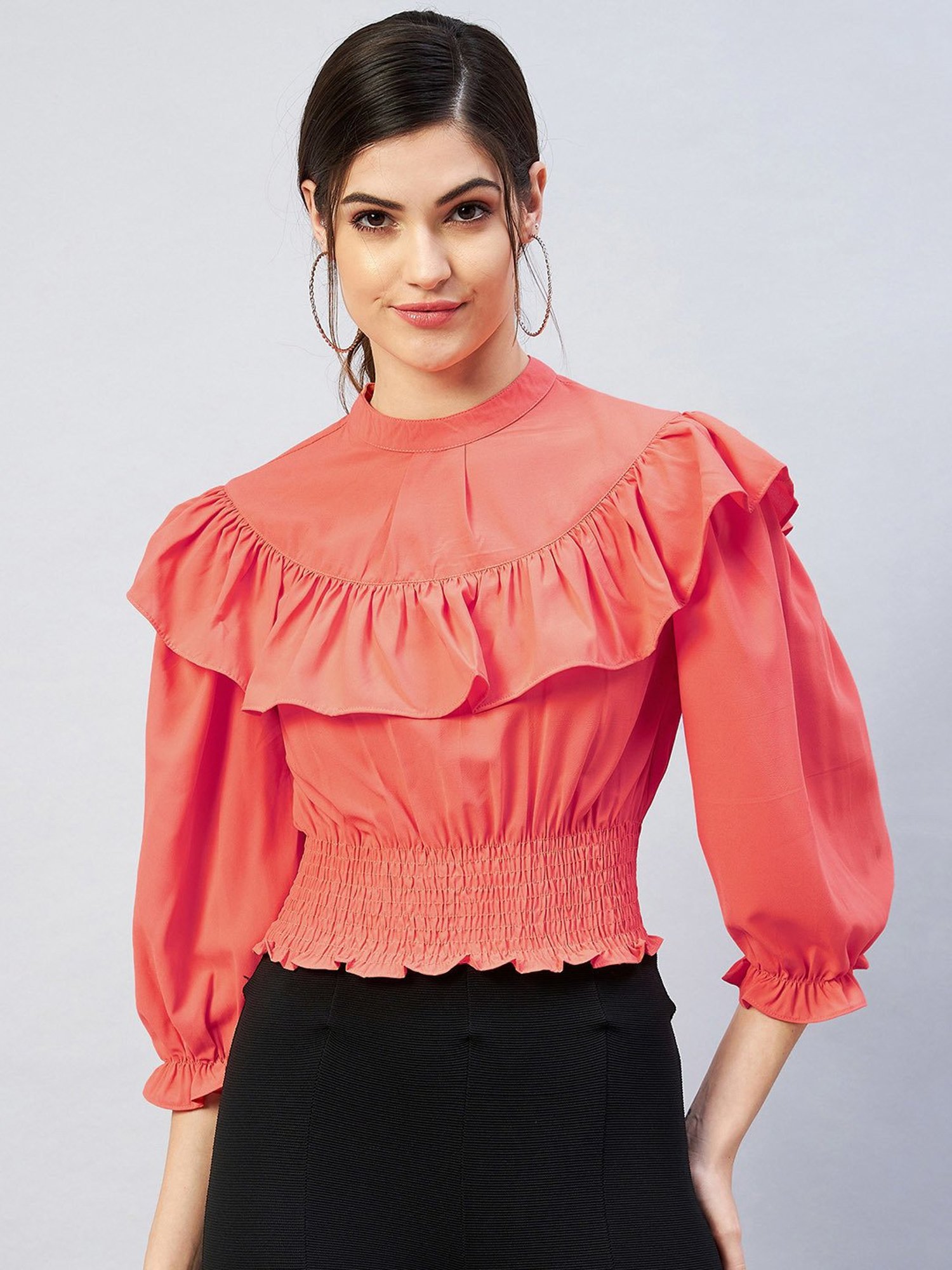 Carlton London Coral Crop Top