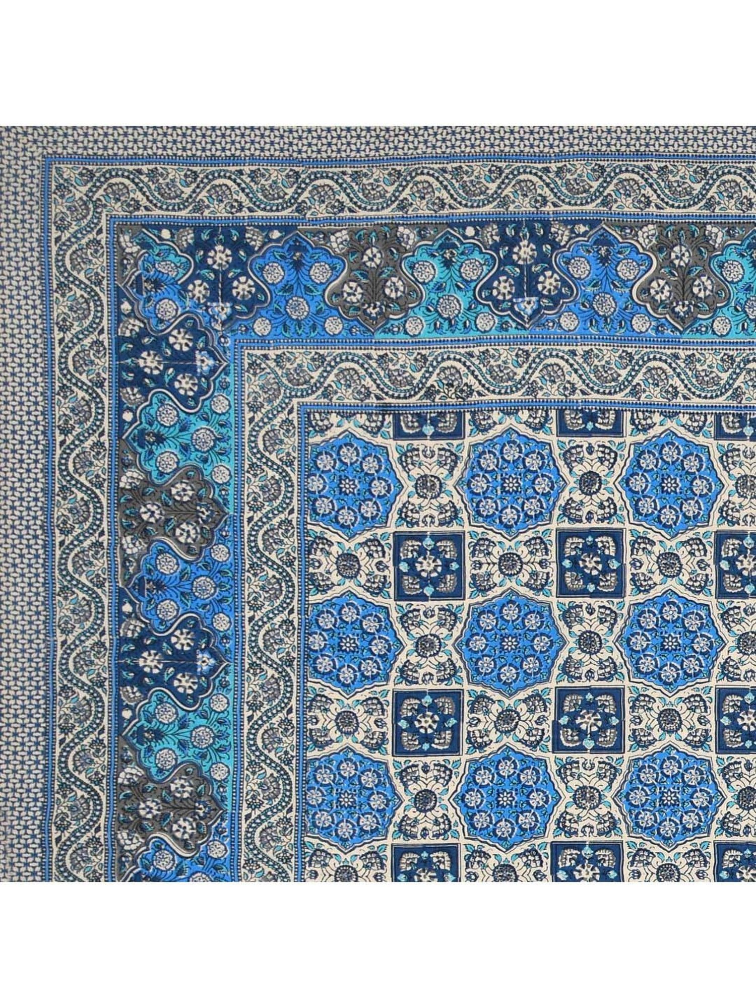 JaipurFabric Denim Blue Cotton 180 TC Double Bedsheet with 2 Pillow Covers