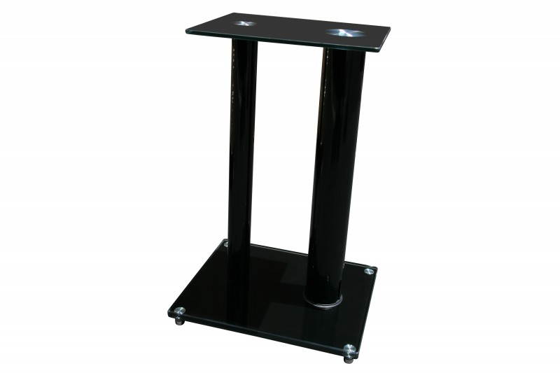 Mount-It! Premium Aluminum Glass Speaker Stands | Set of Two | Black
