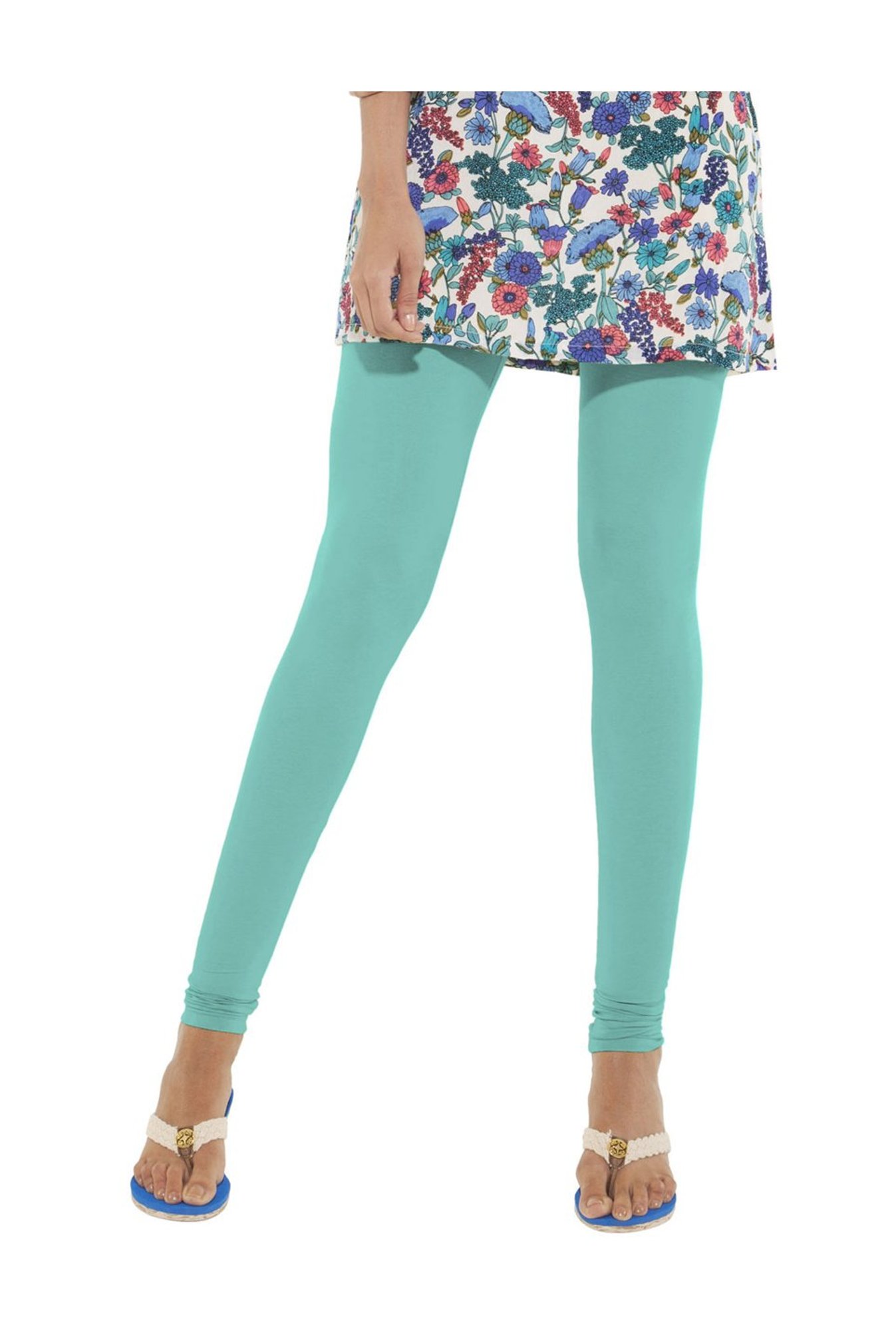 Go Colors Mint Green Skinny Fit Churidar