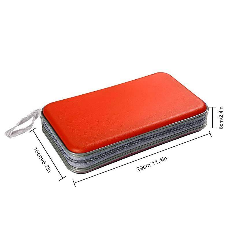 80 Capacity Heavy Duty CDDVD Wallet Binder Storage Case Bag Holder Booklet Red