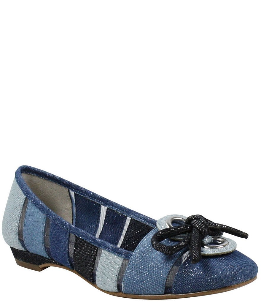 J. Renee Edie Denim Colorblock Flats