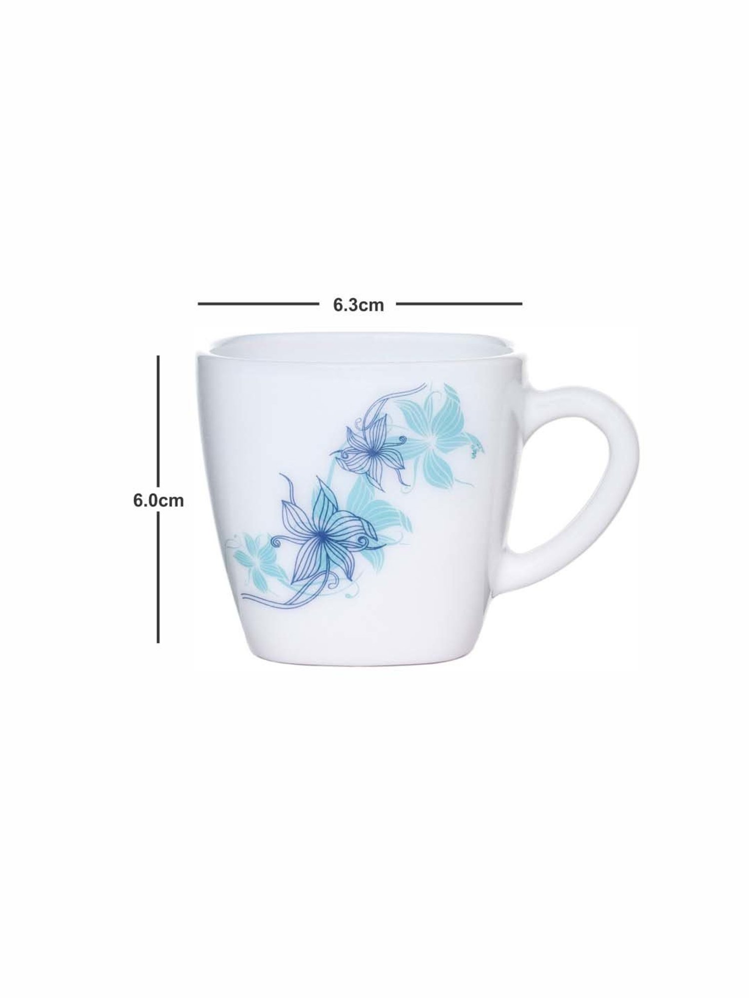 Cello White Opalware Cup (0.1 L) - Set of 6