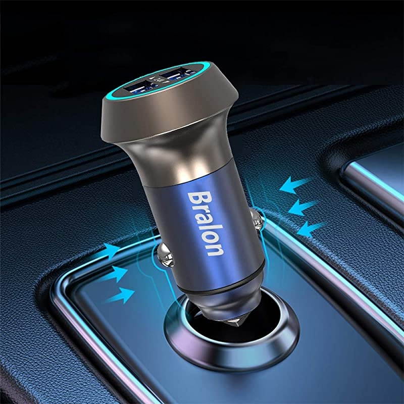USB Car Charger 24W48A Metal Dual Fast Car Charger Adapter Compatible with iPhone 1111 ProMaxXsMaxXrX8765iPad ProAirMiniGalaxy Note S10S9S9+S8S7LGPixel and More