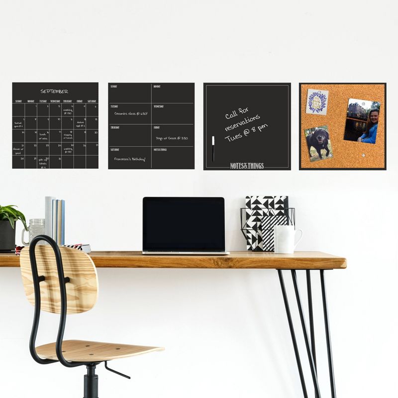 Wall Pops!  Dry Erase Calendar and Cork Board Set - Black