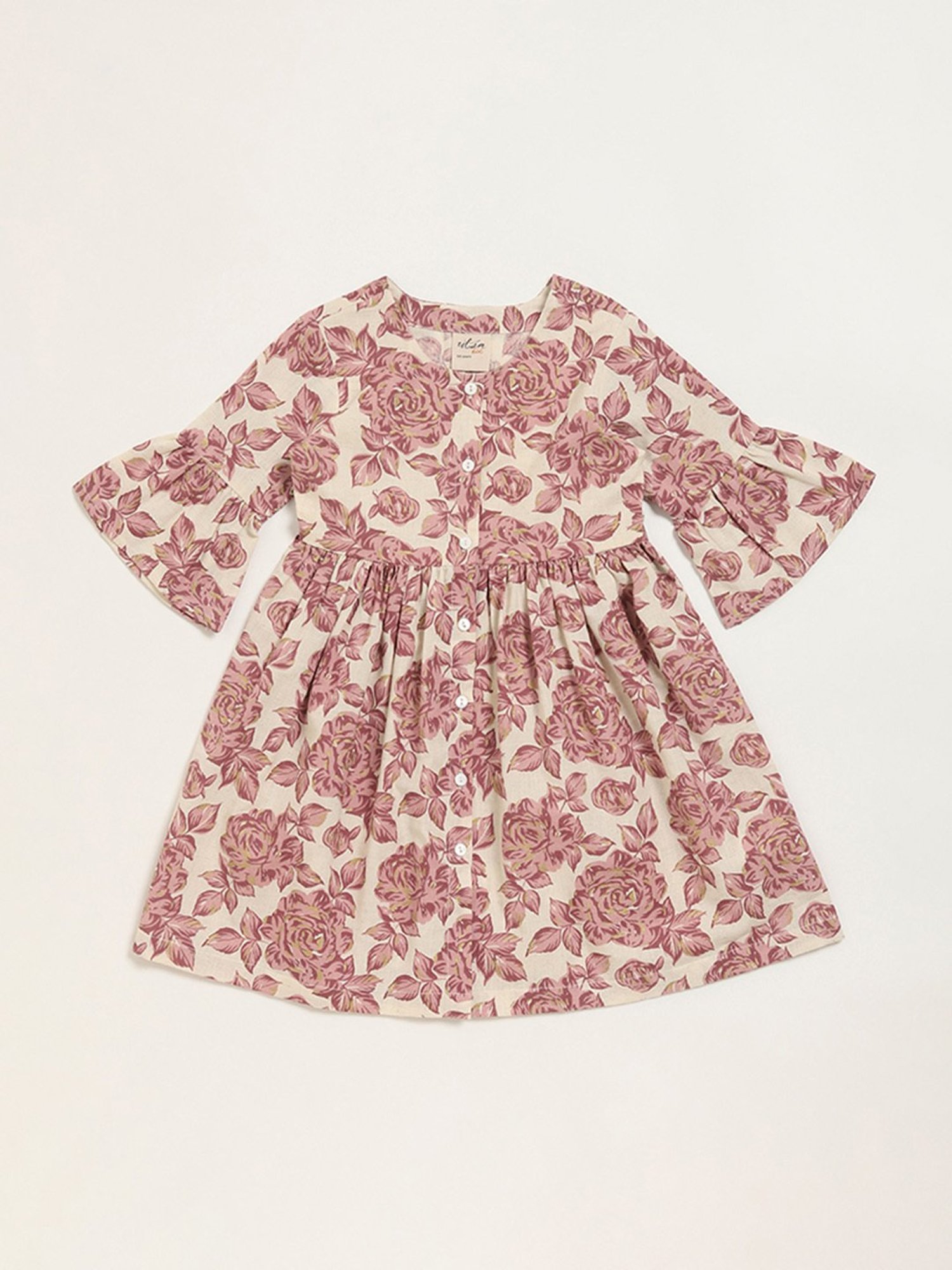 Utsa Kids by Westside Lilac Floral Print A-Line Dress