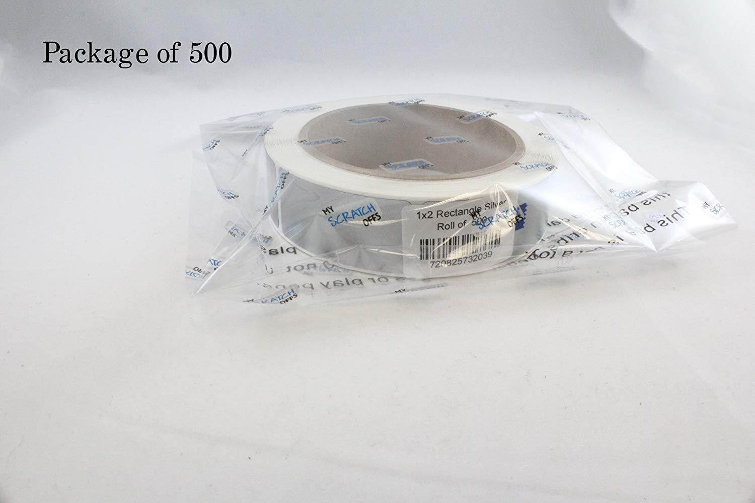 Silver 2" x 1" Rectangle Scratch Off Labels - Qty. Roll of 500 - My Scratch Offs
