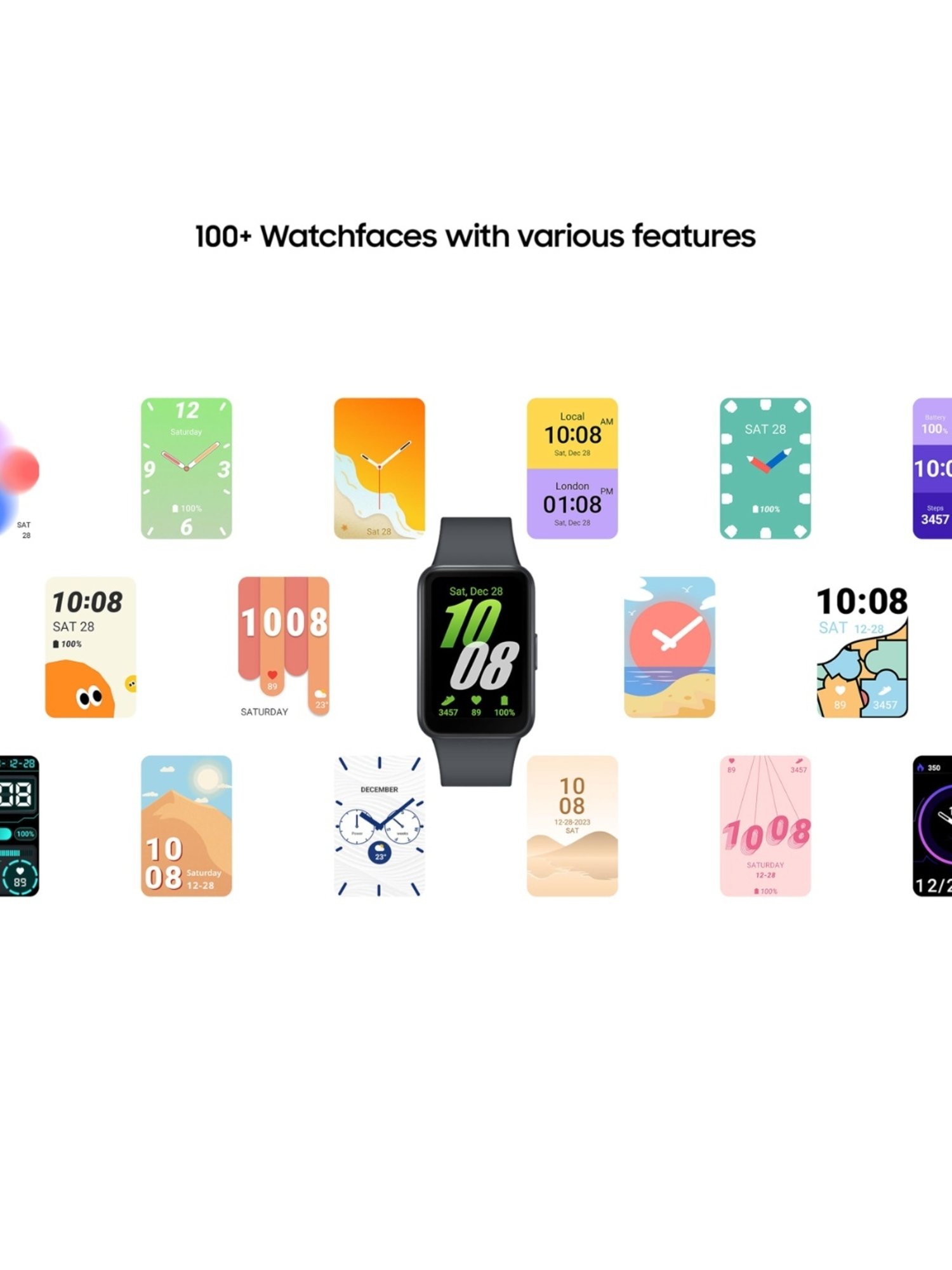 Samsung Galaxy Fit3 Large AMOLED Display Smartwatch with Upto 13-day Battery Backup (Grey)