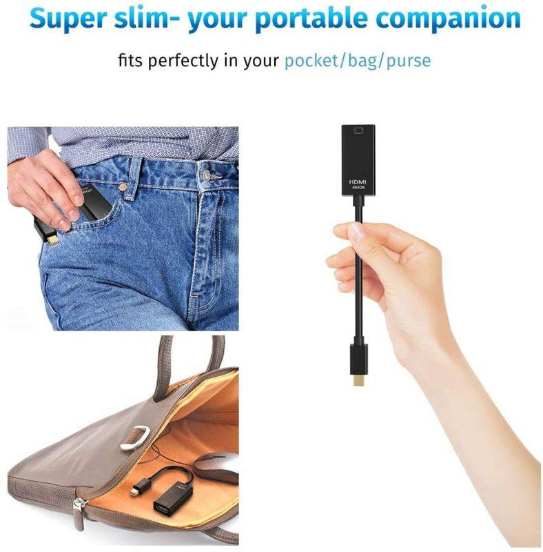 Mini DisplayPort to HDMI Adapter ,YXwin Mini DP(Thunderbolt Compatible) to HDMI 4Kx2K Converter Gold-Plated Cord for MacBook Pro, MacBook Air, Mac Mini, Microsoft Surface Pro 3/4