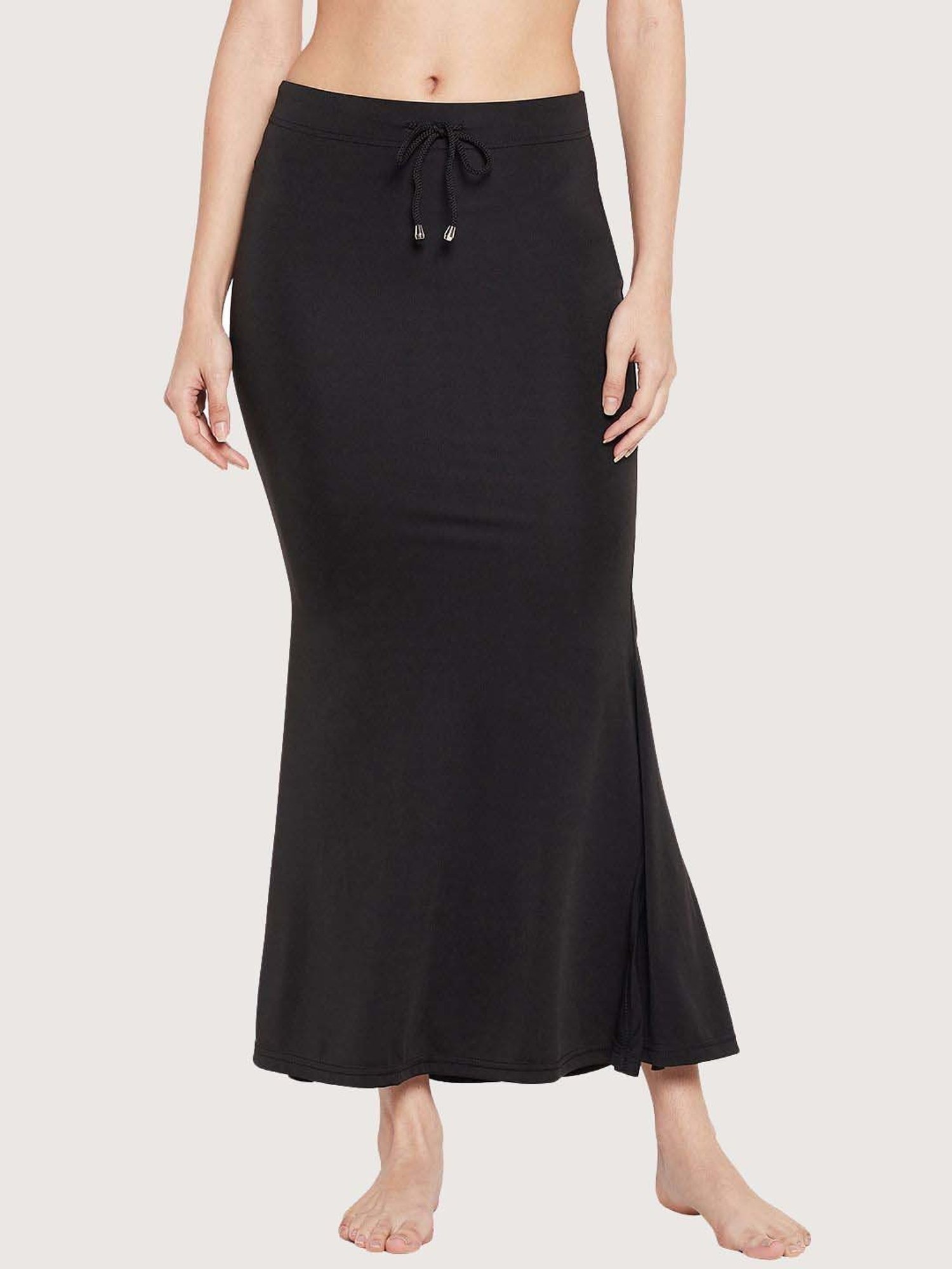 Secrets By ZeroKaata Black Plain Saree Shapewear