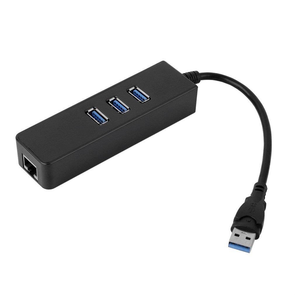 3-Port USB 3.0 HUB with RJ45 Gigabit Ethernet Adapter 10 /100 / 1000 Mbps to PC Laptop for Windows 8/7/Vista/XP and for Mac OS X 10.8