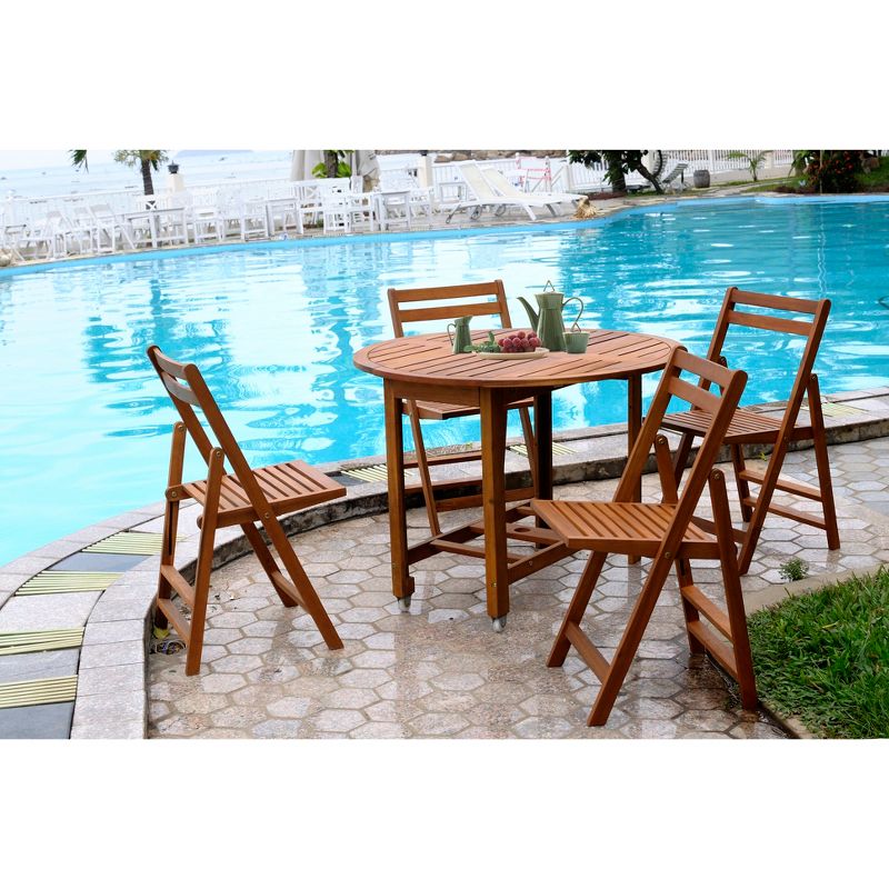 Acacia Folding Round Dining Table - Merry Products