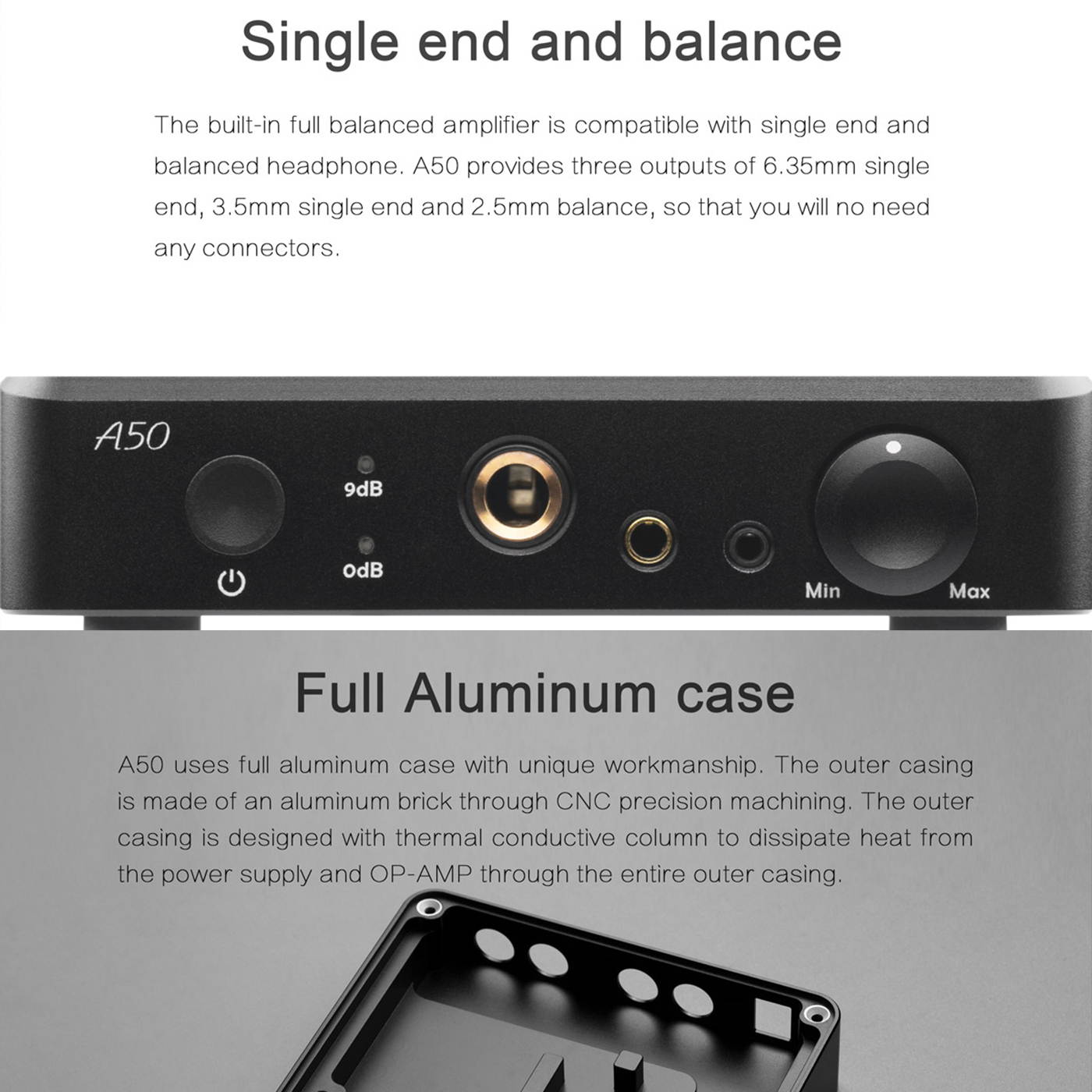 TOPPING A50 LME49720 Desktop Headphone Amplifier Combined with Topping D50s D50 P50
