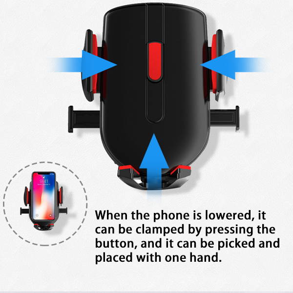 Car Wireless Charger Car Phone Holder Infrared Sensor Automatic Clamping Qi Wireless Charger Phone Holder Random Color