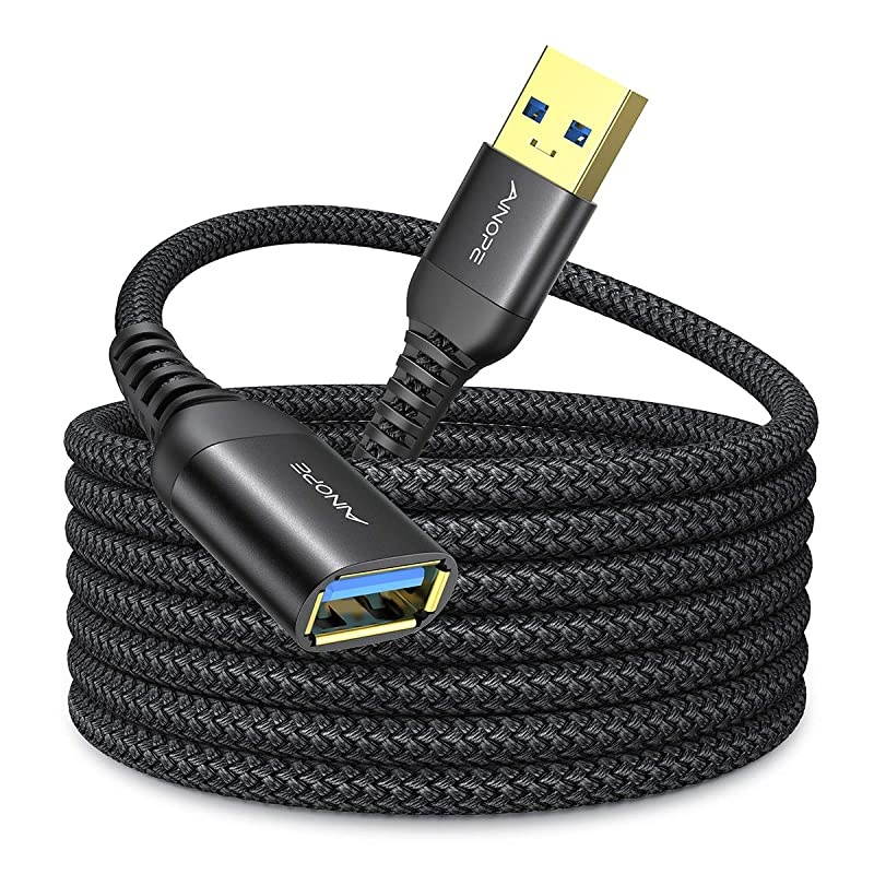 10FT USB 30 Extension Cable Type A Male to Female Extension Cord  Durable Braided Material High Data Transfer Compatible with USB KeyboardMouseFlash Drive Hard DrivePrinterBlack