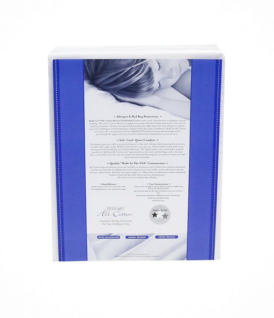 National Allergy&reg; BedCare All Cotton Allergy and Bed Bug Proof Featherbed Cover